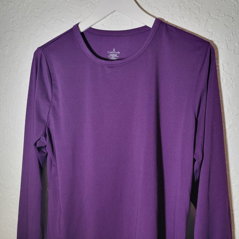 Cuddl Duds Softwear w/Stretch Top Women’s Long Sleeve Crewneck Purple X-Large